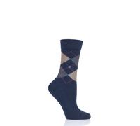 Women's Argyle Diamond Socks Burlington Whitby Extra Soft in Many Colours 1 Pair