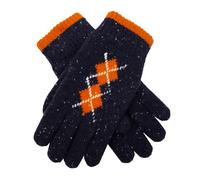 Women's Argyle Knitted Gloves with Marl Yarn