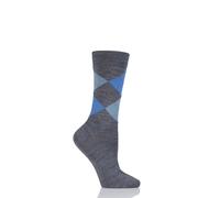 Womens Argyle Pattern Wool Socks Burlington Marylebone 3.5-7 Many Colours 1 Pair
