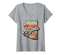 Womens Arizona Flag t-Shirt - Arizona Cactus Desert AZ Pride V-Neck T-Shirt