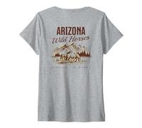 Womens Arizona Wild Horses Roaming Free Western Salt River Stallion V-Neck T-Shirt