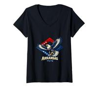 Women's Arkansas Eagle Patriotic State Pride V-Neck T-Shirt