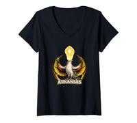 Women's Arkansas Mockingbird Resistance Emblem V-Neck T-Shirt