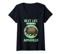 Womens Armadillos Next Life i Want to be an Armadillo V-Neck T-Shirt