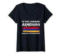 Women's Armenian Flag Funny Armenia V-Neck T-Shirt