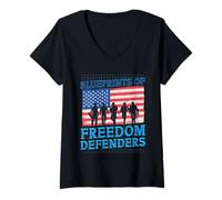 Womens Army Engineer Blueprints of Freedom Defenders V-Neck T-Shirt