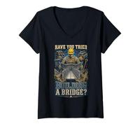 Women's Army Engineer Combat Engineers Building A Bridge V-Neck T-Shirt