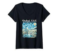 Women's Art Lover Dubai UAE Travel Souvenir V-Neck T-Shirt