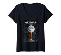 Women's Artemis 2 Flight to the Moon and Back April 2026 V-Neck T-Shirt