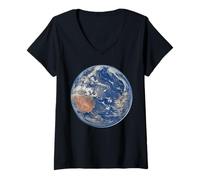 Women's Artemis II Space Mission Moon Earth Day View from Artemis 2 V-Neck T-Shirt