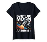 Women's Artemis Launch Back to The Moon 2026 V-Neck T-Shirt