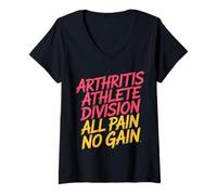 Womens Arthritis Athlete Division All Pain No Gain - V-Neck T-Shirt