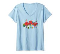 Women's Arthur Kids Group with Logo Cartoon V-Neck T-Shirt