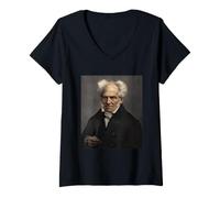 Women's Arthur Schopenhauer German Philosopher Philosophy Morality V-Neck T-Shirt