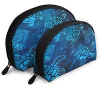 Womens Artisan Batiks Totally Tropical Small Turtles Travel Cosmetic Bags Waterproof 2PC Makeup Clutch Pouch Cosmetic and Toiletries Organizer Bag Portable Travel Toiletry Pouch Girls