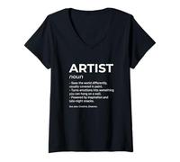 Women's Artist Dictionary Definition Art Lover Creative Artist V-Neck T-Shirt