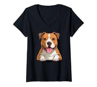 Women's Artistic Blue Red Heeler Herding Australian Cattle Dog V-Neck T-Shirt