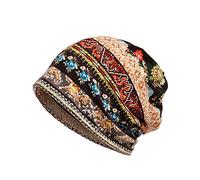Womens Artistic Headwear Slouchy Beanie Cap Hat Head Scarf Wrap for Cancer Chemo Lightweight Quick Dry Coffee One Size