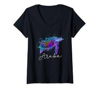 Women's Aruba Sea Turtle/Aruba V-Neck T-Shirt