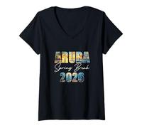 Women's Aruba Spring Break 2026 Summer Vacation Beach V-Neck T-Shirt