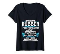 Womens As I Lay Rubber Down The Street Prayer V-Neck T-Shirt