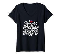 Womens As Is The Mother So Is Her Daughter - Philippines Daughter V-Neck T-Shirt