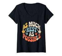 Womens As Much Rest As Possible Sleep Lazy Priorities - V-Neck T-Shirt