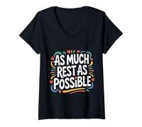 Womens As Much Rest As Possible Sleep Lazy Priorities - V-Neck T-Shirt