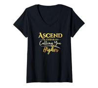 Women's Ascend - God is Calling You Higher V-Neck T-Shirt