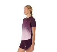 Women's Asics Road Fade Short-Sleeve T-shirt in Burgundy Purple, Size S