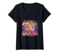 Womens Ask and It Will Be Given to You Prayer V-Neck T-Shirt