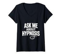 Women's Ask Me About Hypnosis Funny Conversation Starter V-Neck T-Shirt