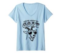 Womens Ask Me About My Goat - Funny Farm Animal Goat Lover V-Neck T-Shirt