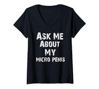 Womens Ask Me About My Micro Penis - LGBT Sarcasm Big Dick Energy V-Neck T-Shirt
