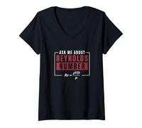 Women's Ask Me About Reynolds Number Aeronautics Aerospace Engineer V-Neck T-Shirt