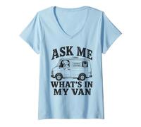 Women's Ask Me Whats in My Van Animal Control Officer V-Neck T-Shirt
