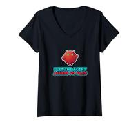 Women's Ask My Agent Agentic AI LLM Software Engineer Funny V-Neck T-Shirt