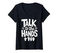 Women's ASL Sign Language ASL Interpreter Deaf V-Neck T-Shirt