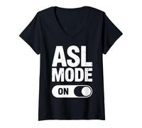 Women's ASL Sign Language Student ASL Interpreter V-Neck T-Shirt
