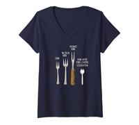 Womens Assault Fork Control Legislation Spork Funny Shirt V-Neck T-Shirt