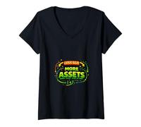Women's Asset Building Discipline Mindset Growth Design V-Neck T-Shirt