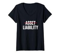 Womens Asset Liability Bookkeeper Accountant V-Neck T-Shirt