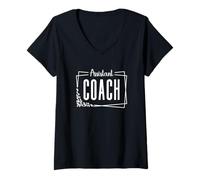 Womens Assistant Coach Funny Sports Coaching Design For Men Women V-Neck T-Shirt