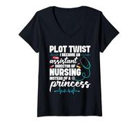 Womens Assistant Nursing Director Nurse Week Plot Twist ADON V-Neck T-Shirt