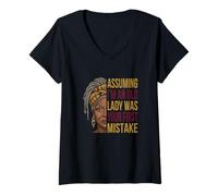 Women's Assuming I'm an Old Lady was Your First Mistake Funny Woman V-Neck T-Shirt
