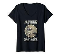 Womens Assuming I'm An Old Lady Was Your First Mistake Halloween V-Neck T-Shirt