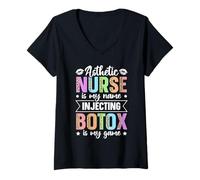 Womens Asthetic Nurse is my name - injecting botox is my game V-Neck T-Shirt