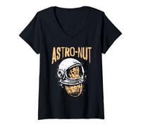 Womens Astro-Nut - Funny Pun Peanut Astronaut Space Lover V-Neck T-Shirt