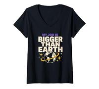 Women's Astronomy Teacher Science Teacher Solar System Gift V-Neck T-Shirt