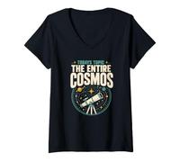 Women's Astronomy Teacher Science Teacher Solar System Gift V-Neck T-Shirt